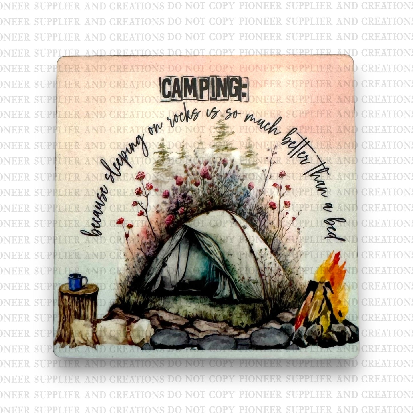 Camping Sleeping On Rocks Magnet Sublimation Blank Kit