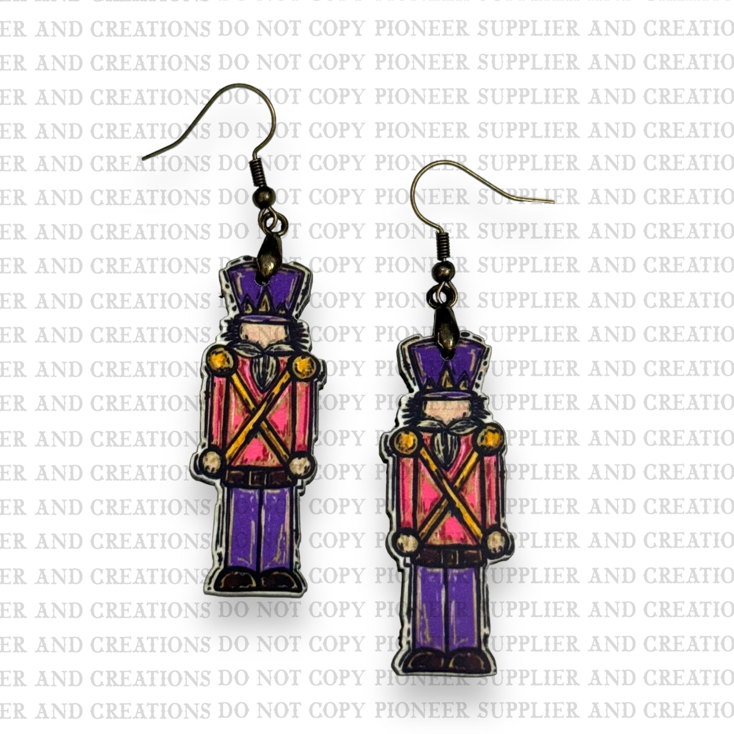 Hand Drawn Nutcracker Earring Sublimation Blanks | Exclusive Graphx & More