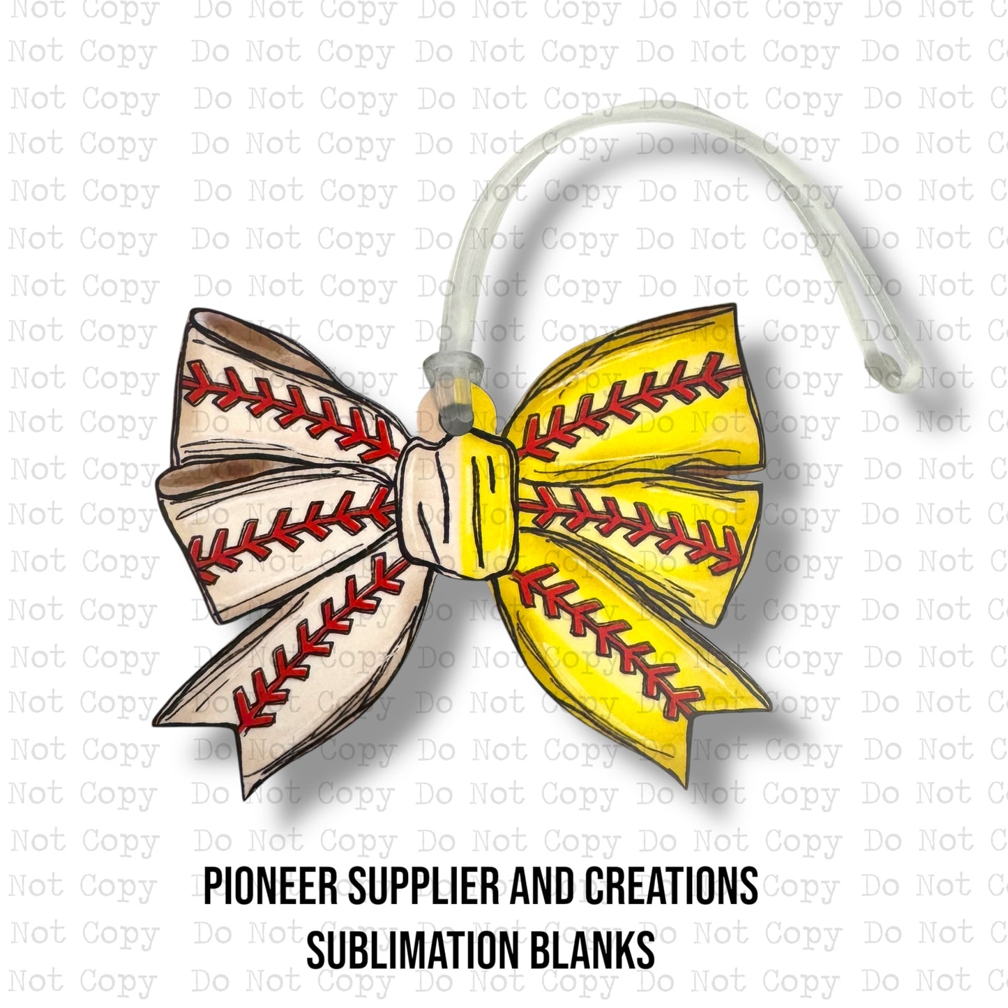 Sports Balls Bow Bag Tag Sublimation Blanks | Exclusive Monogram Moments