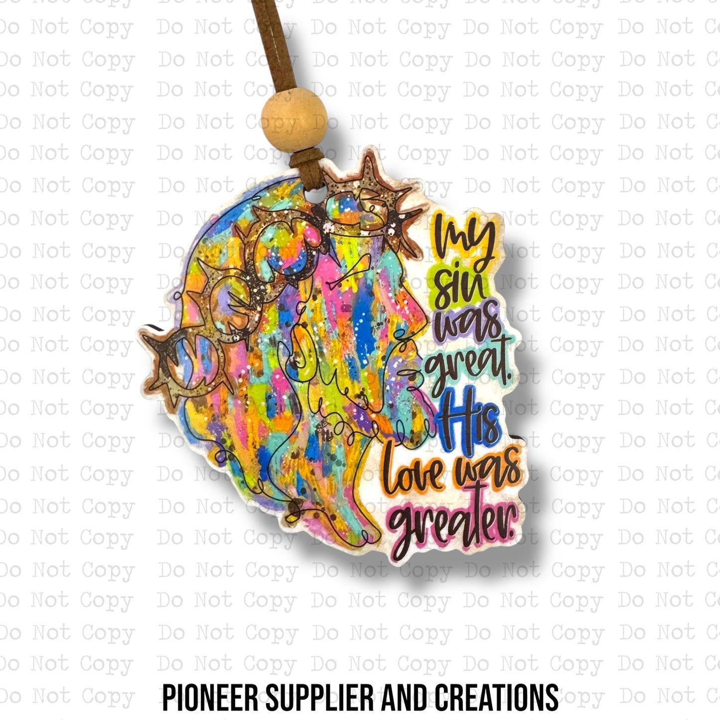 My Sin Was Great Car Charm Sublimation Blank | Exclusive Pixel Pop