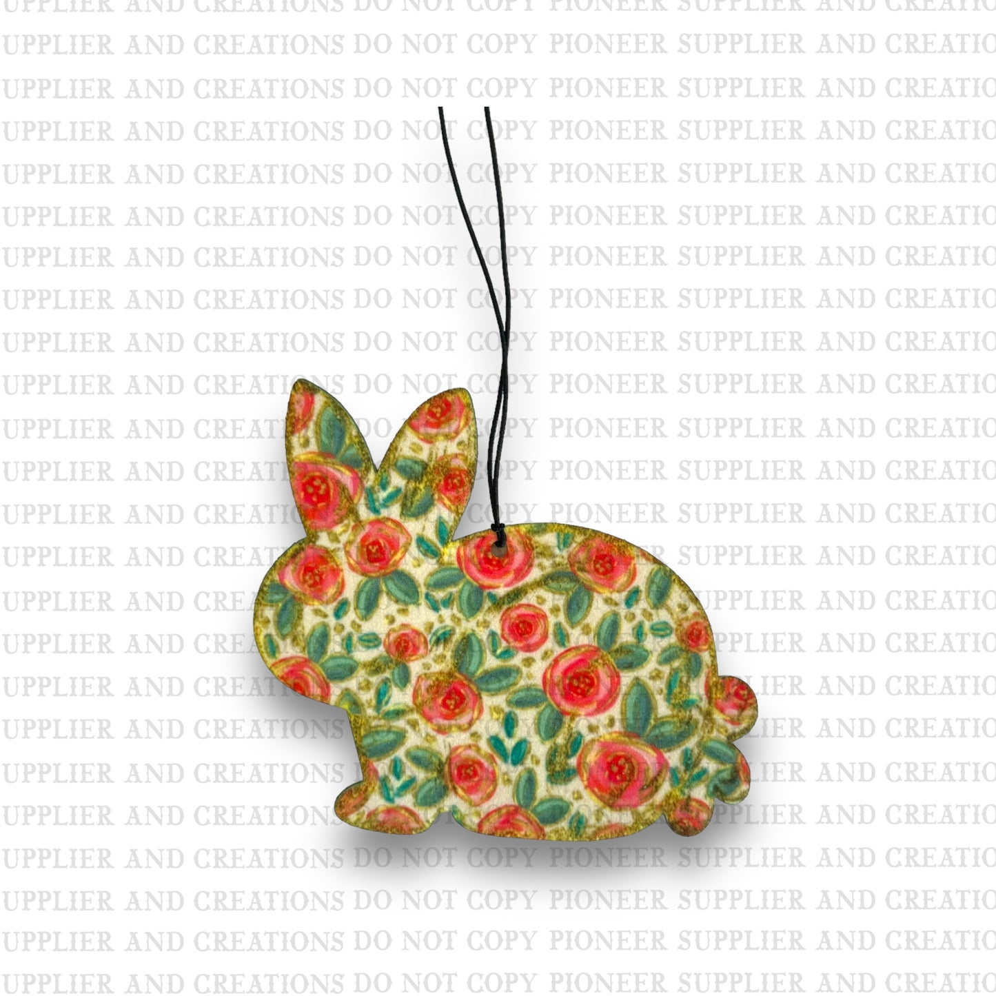 Hand Drawn Bunny Air Freshener Sublimation Blank | Exclusive Alicia Ray Art