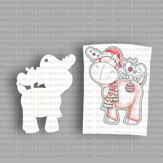 Christmas Moose Ornament Sublimation Blank