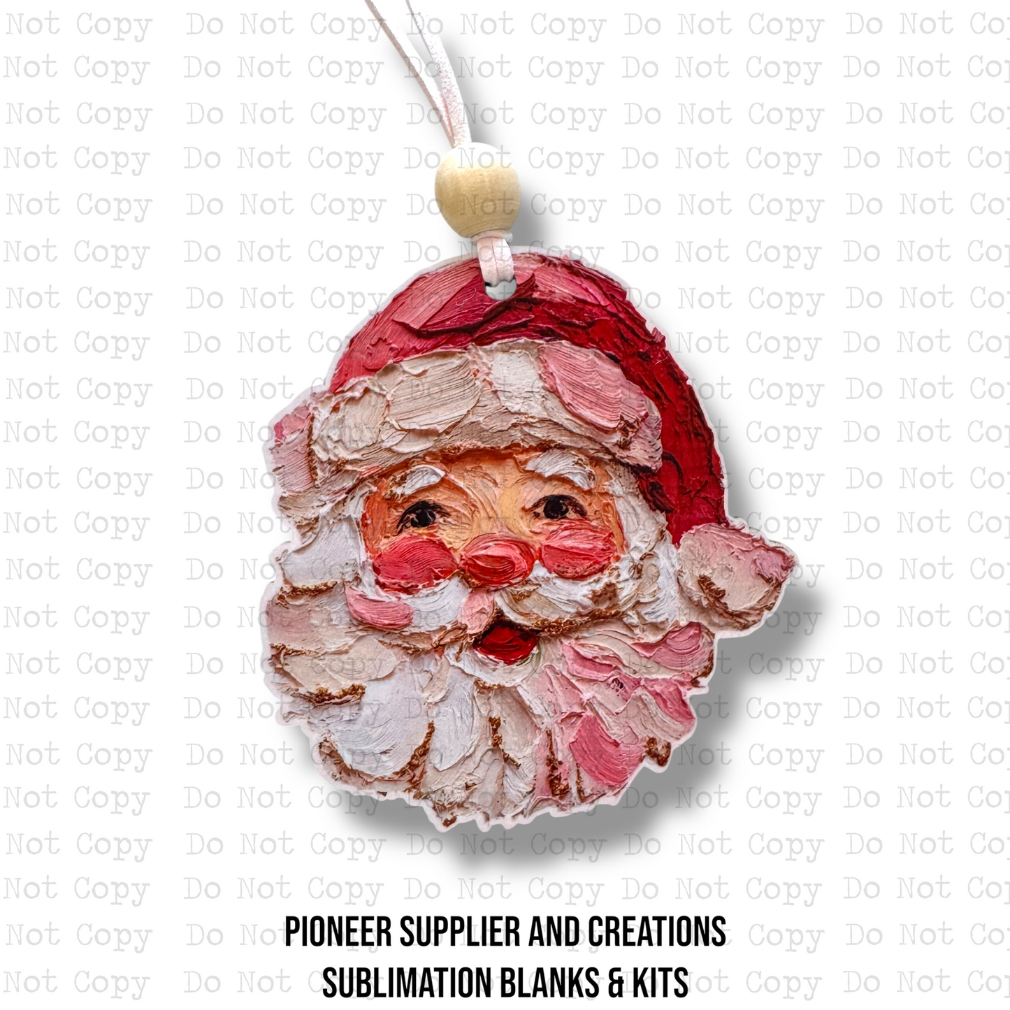 Hand Painted Santa Ornament Sublimation Blank