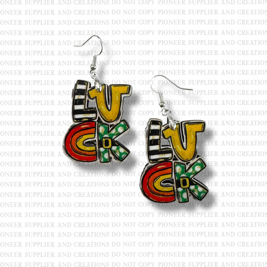 St Patty's Luck Earring Sublimation Blanks | Exclusive Alicia Ray Art