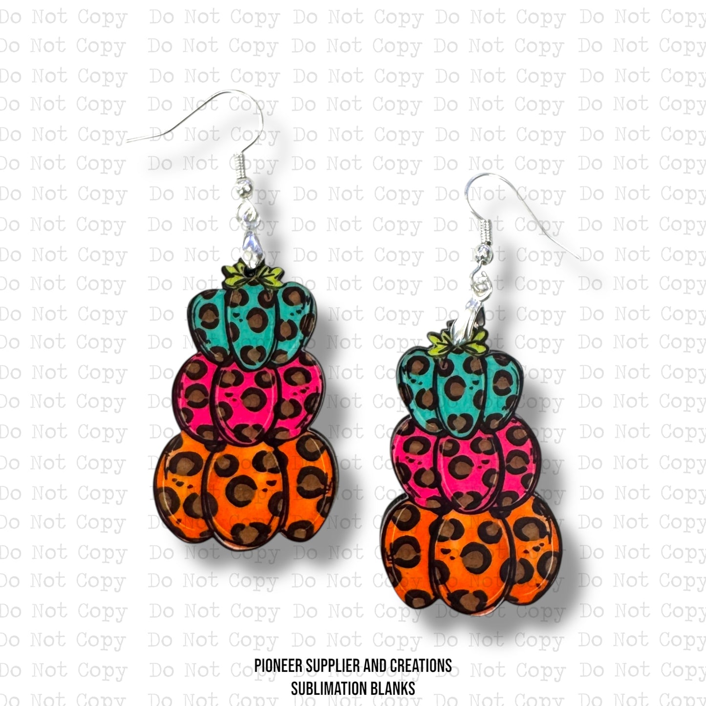 Leopard Pumpkin Stack Earring Sublimation Blanks