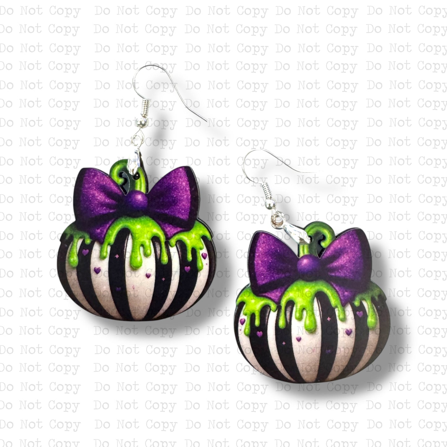 Purple Bow Pumpkin Earring Sublimation Blank Kit