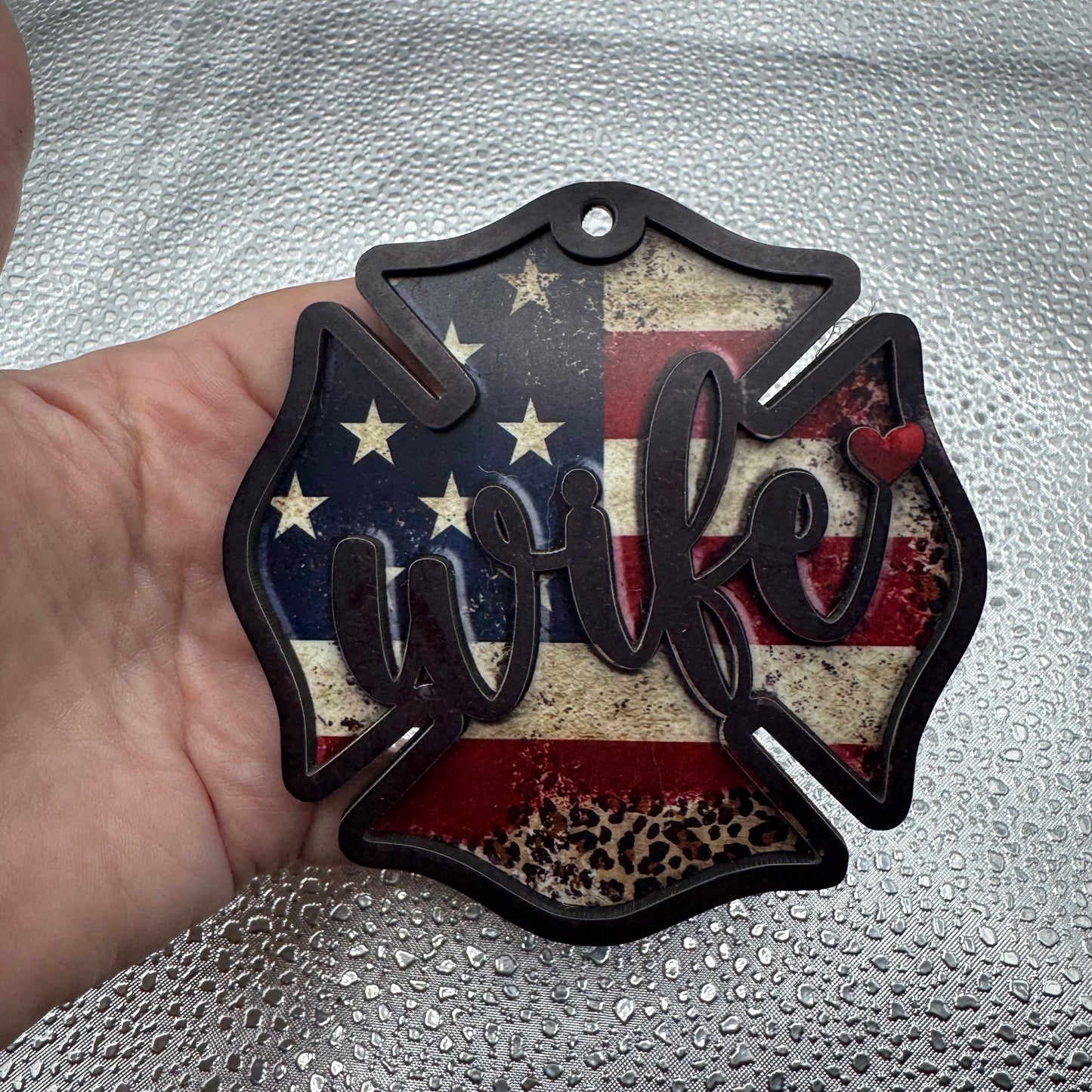 Police Wife Ornament Pressed Blank