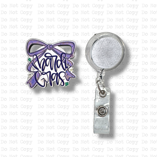 Mardi Gras Bow Badge Button Sublimation Blank | Set of 2 J&CD