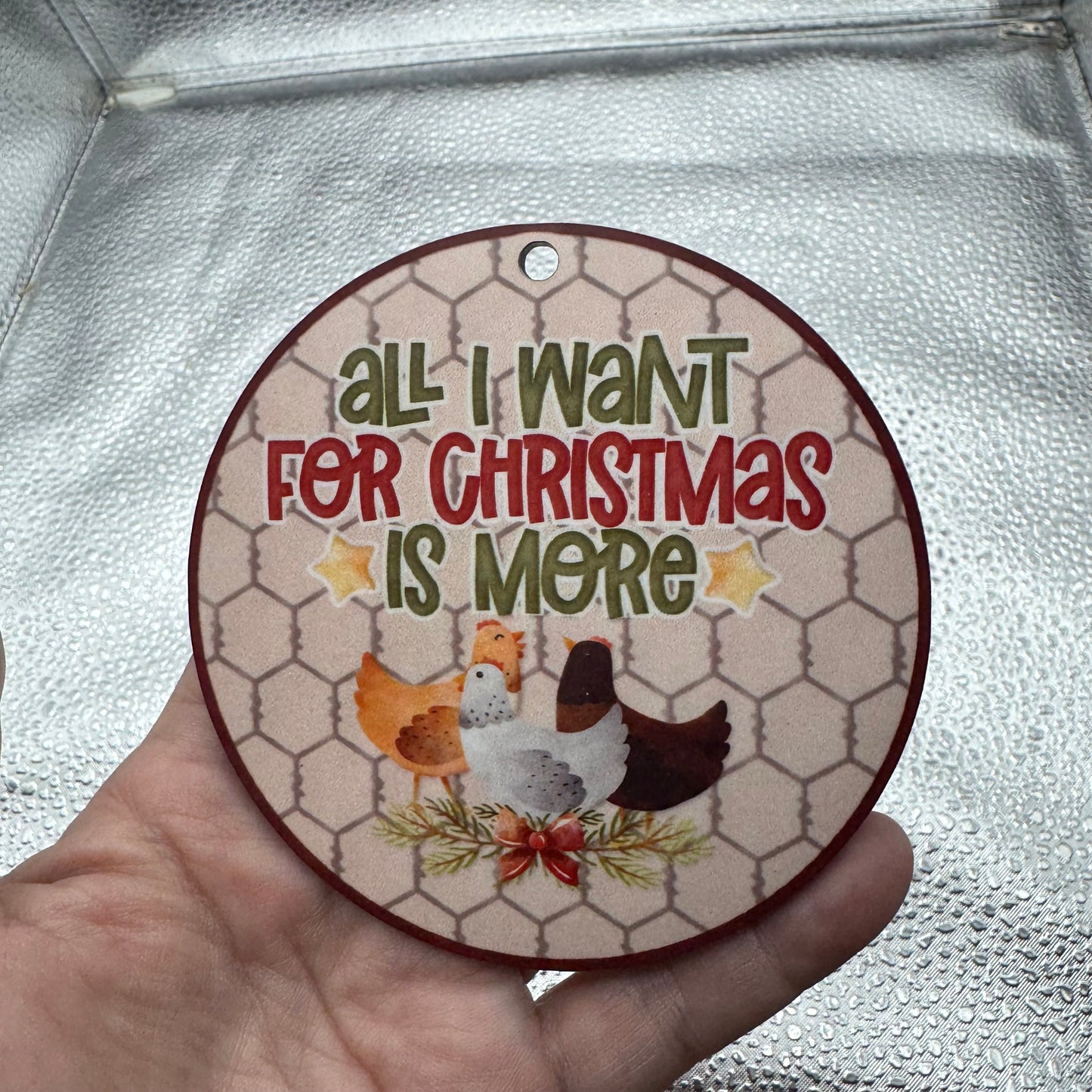 More Chickens Ornament Pressed Blank