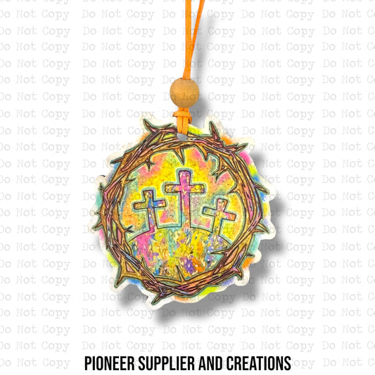 Crown Of Thorns Bright Car Charm Sublimation Blank | Exclusive Pixel Pop
