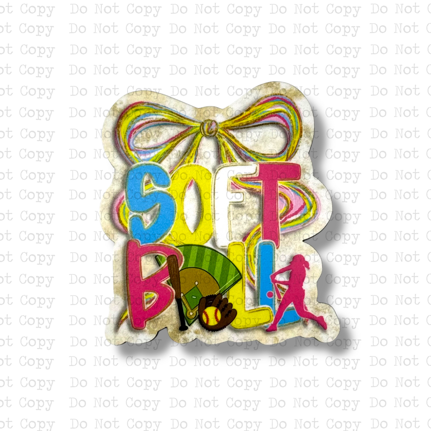 Softball Coquette Watercolor Magnet Sublimation Blank Kit | TCC