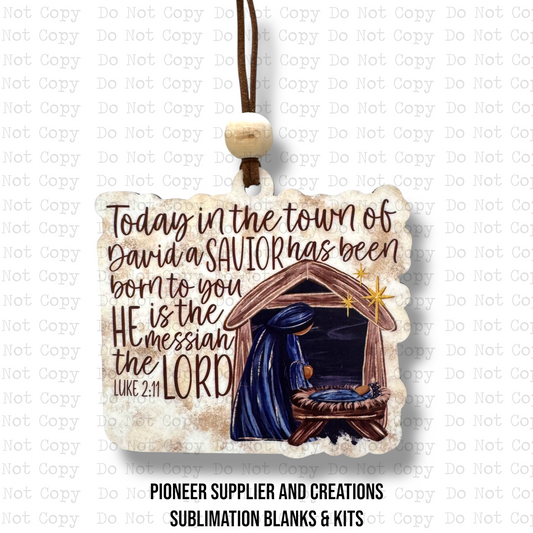 Town Of David Ornament Sublimation Blank