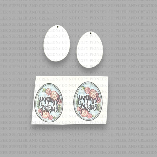Happy Easter Egg Earring Sublimation Blanks | ARA