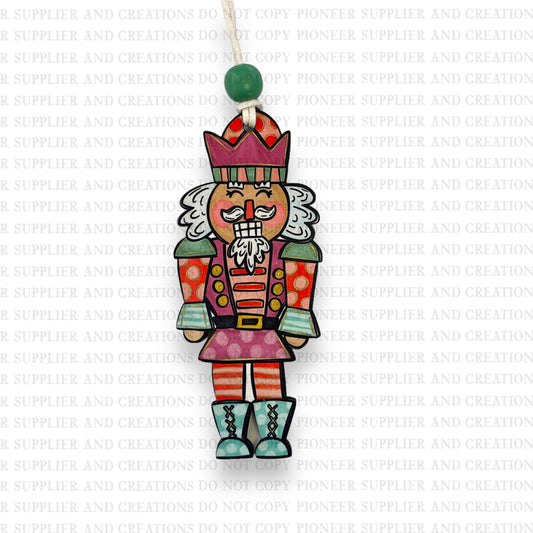 Pink Nutcracker Ornament Sublimation Blank | Exclusive Alicia Ray Art