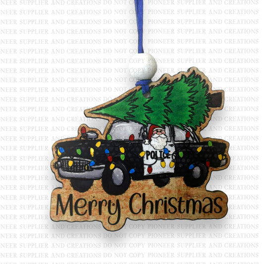 Christmas Police Ornament Sublimation Blank