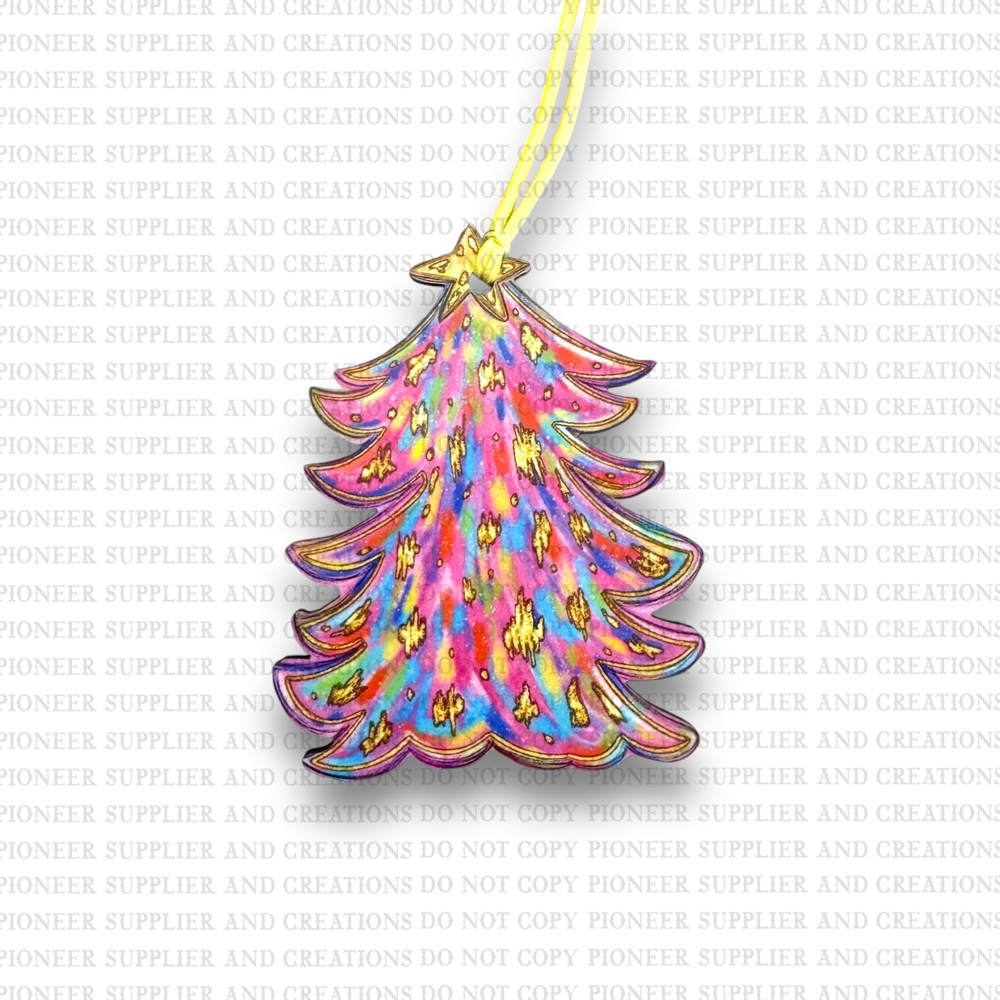 Pink Tree Ornament Sublimation Blank | Exclusive Pixel Pop