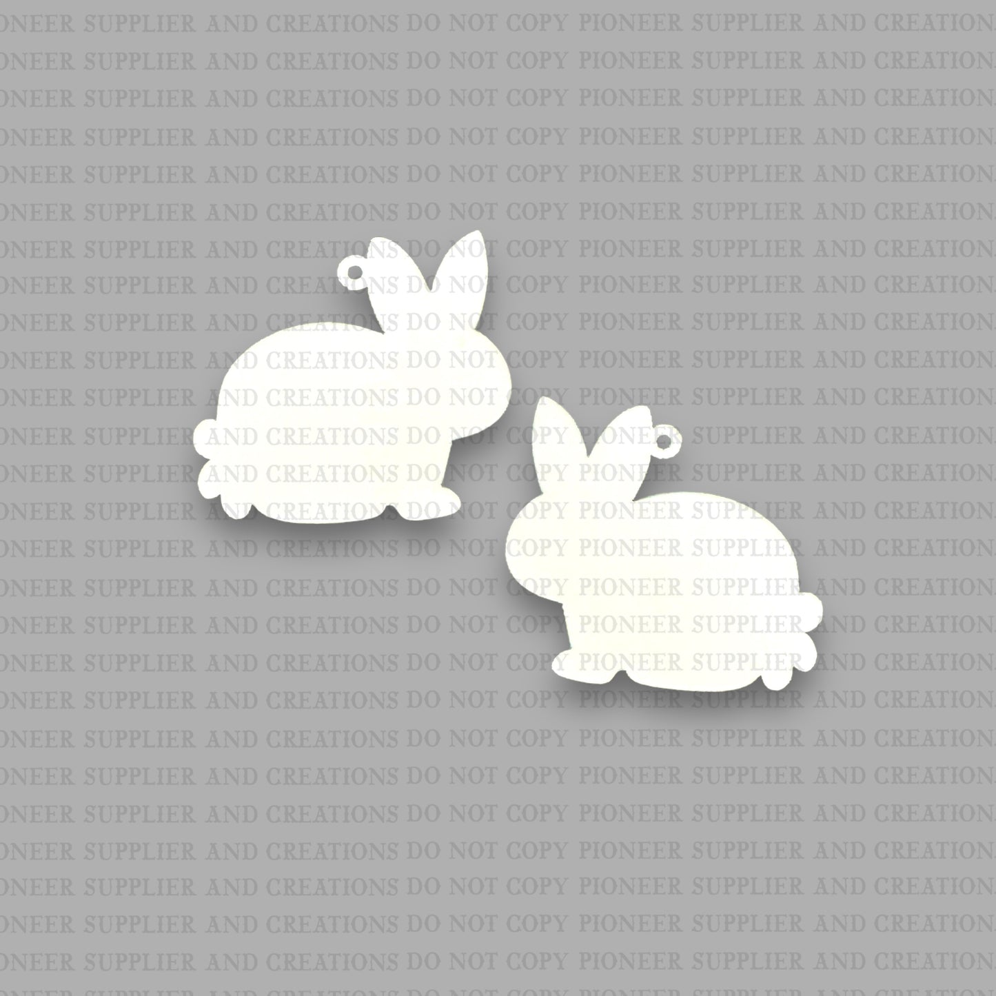 Hand Drawn Brown Bunny Earring Sublimation Blanks | Exclusive Alicia Ray Art