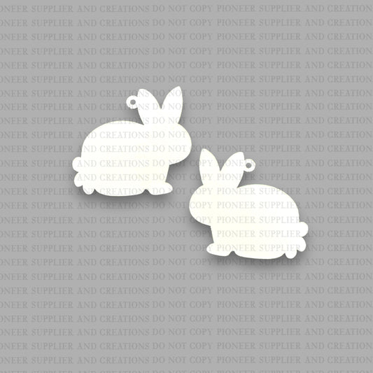 Hand Drawn Brown Bunny Earring Sublimation Blanks