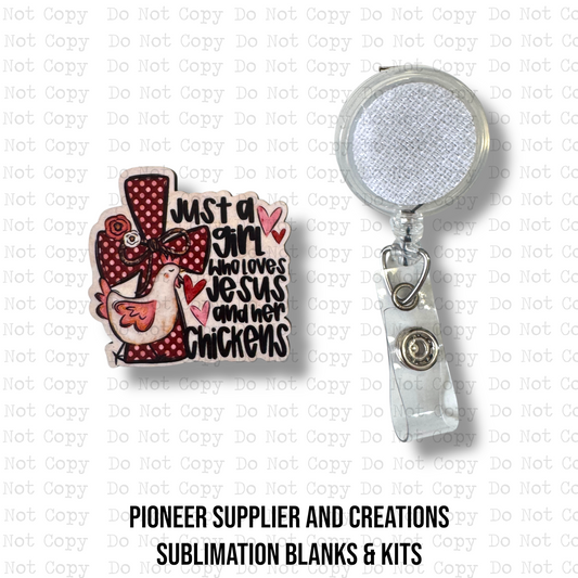Jesus and Chickens Badge Button Sublimation Blank