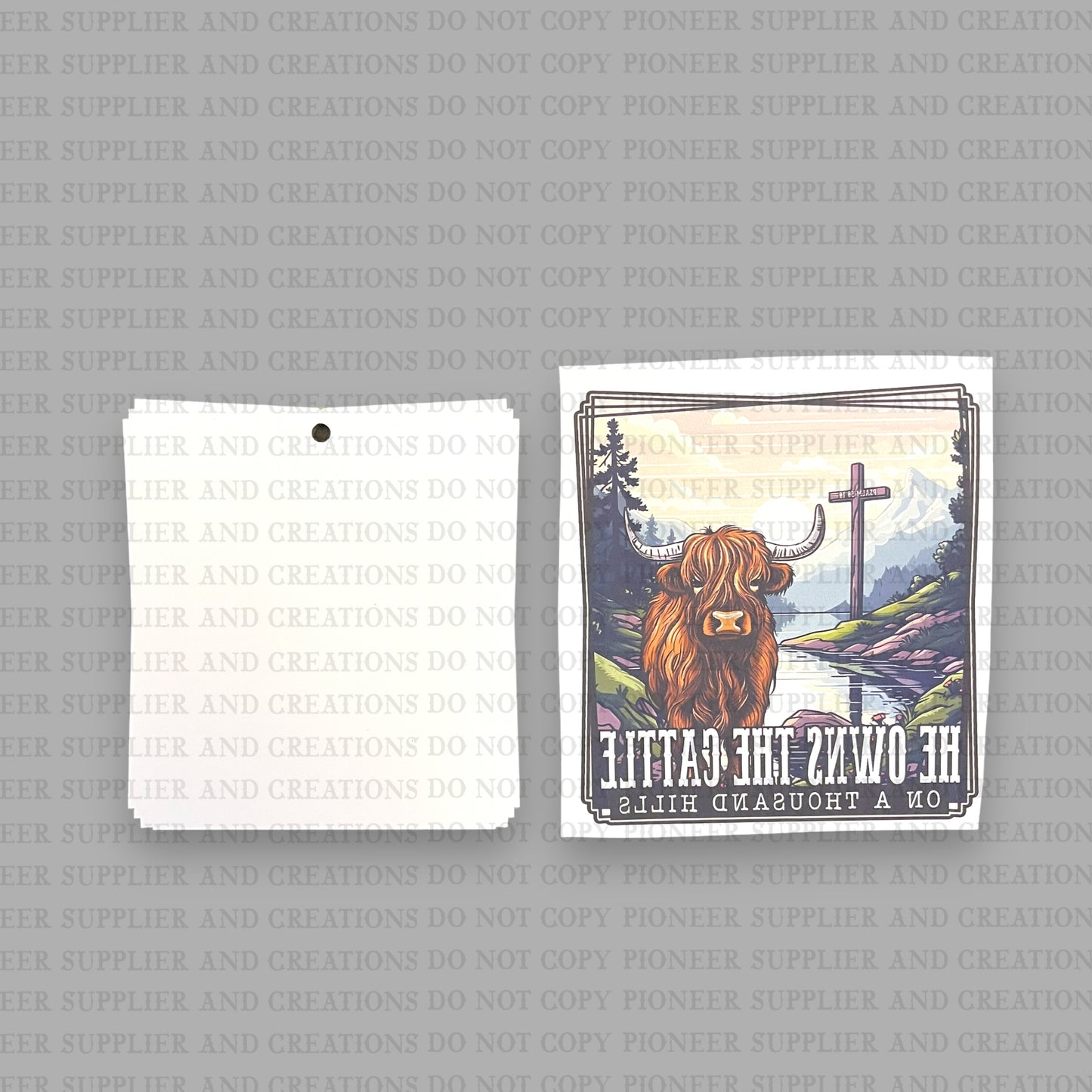 He Owns The Cattle Car Charm Sublimation Blank