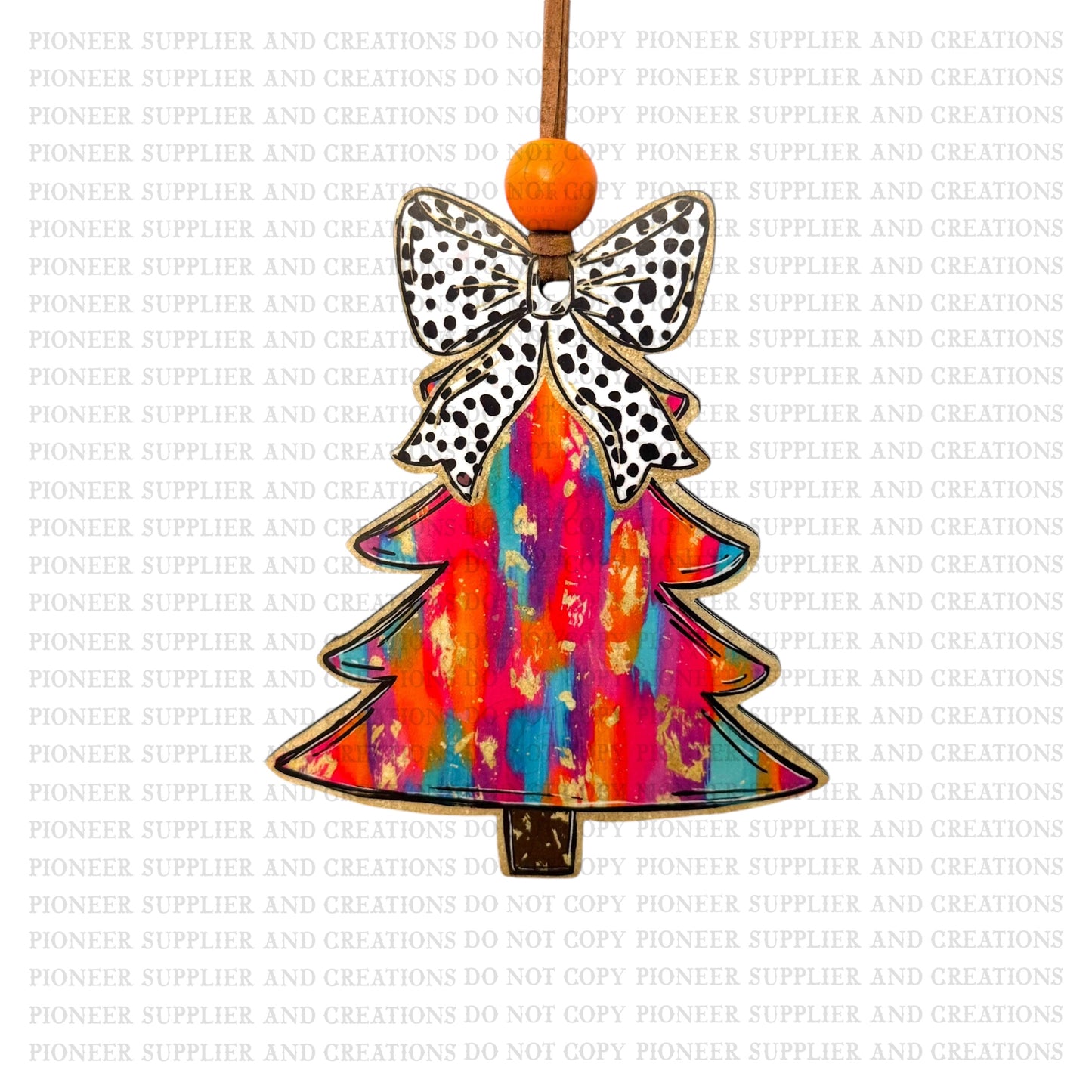 Colorful Preppy Tree Ornament Sublimation Blank | Exclusive Alicia Ray Art