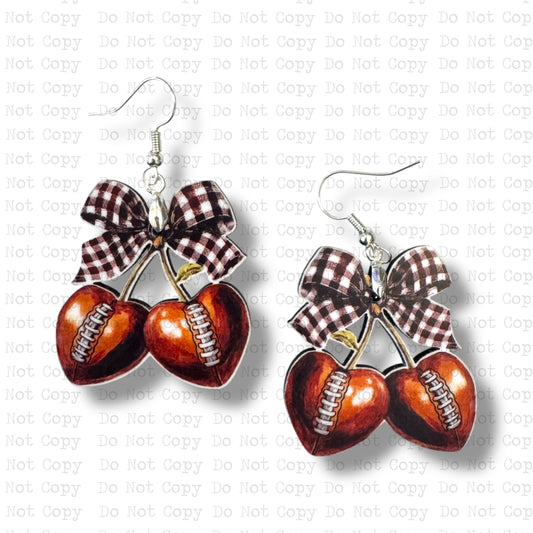 Cherry Football Earring Sublimation Blank Kit