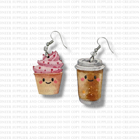 Cupcake and Coffee Earring Sublimation Blanks Kit | Exclusive