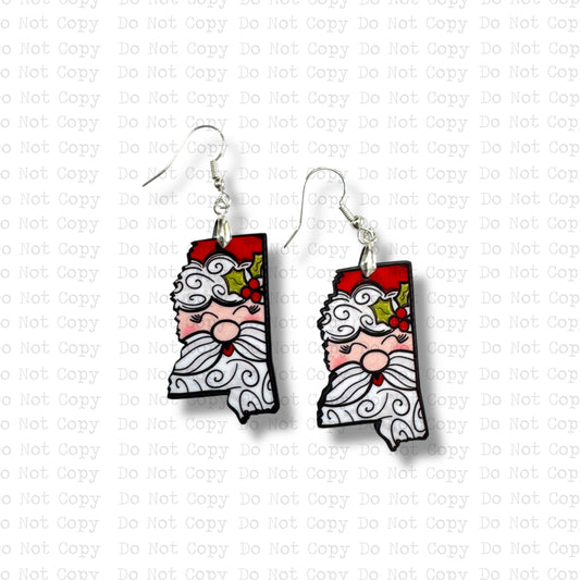 Jolly Santa Earring Sublimation Blank Kit