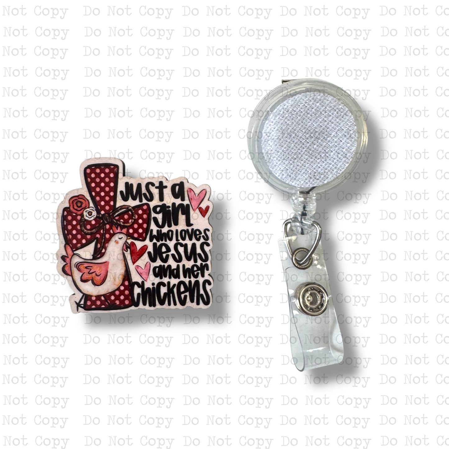 Jesus and Chickens Badge Button Sublimation Blank