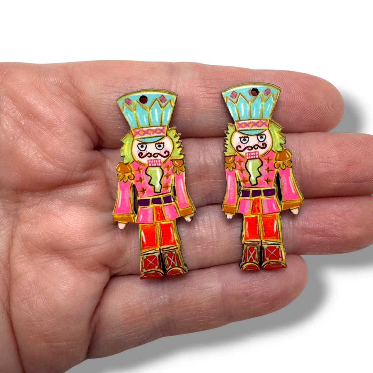 Teal Hat Nutcracker Earring Sublimation Blanks