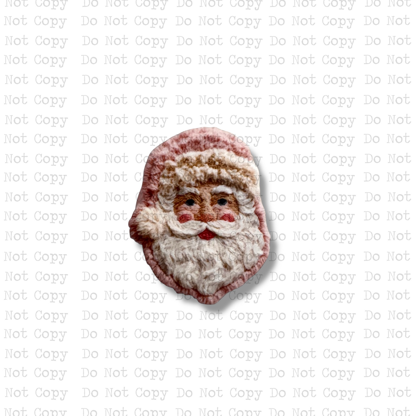 Pink Santa Faux Threaded Badge Button Sublimation Blank