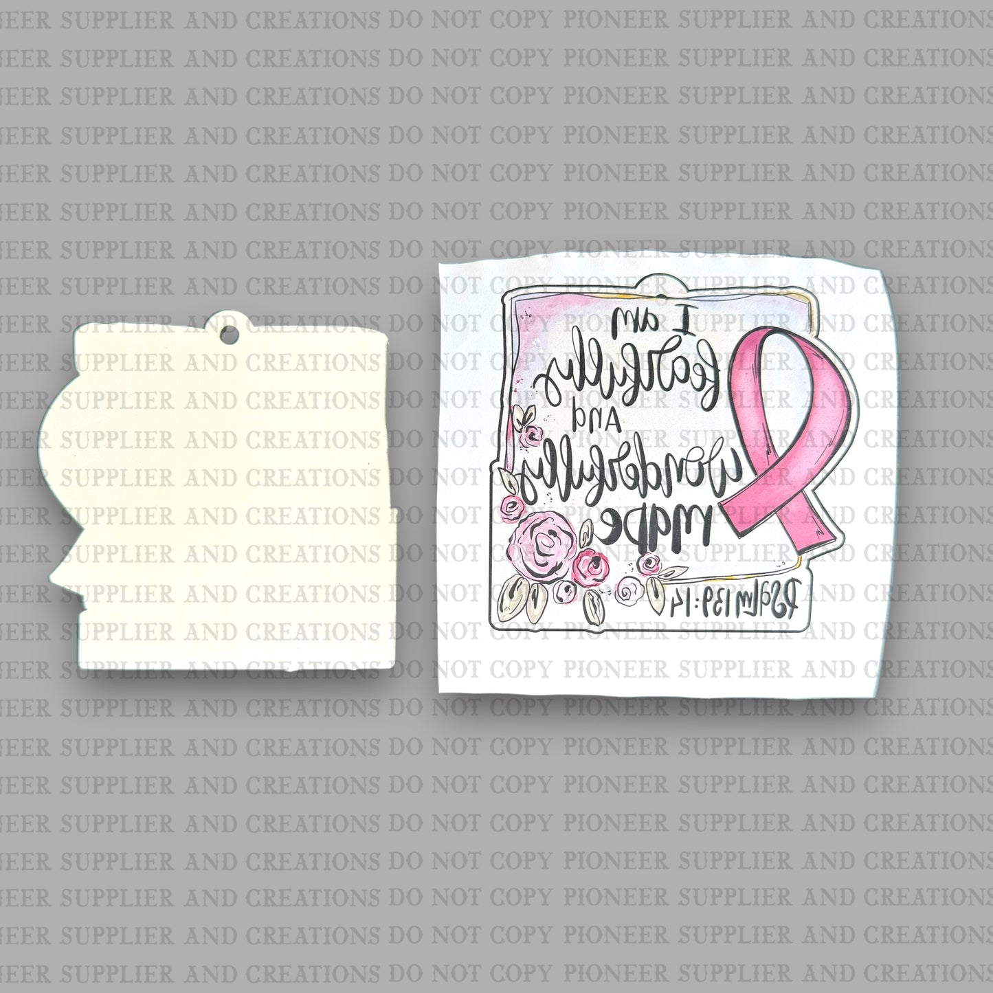 Wonderfully Made Car Charm Sublimation Blank