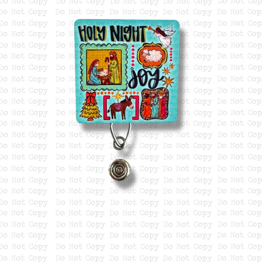 Holy Night Joy Badge Button Sublimation Blank | Set of 2 SPS