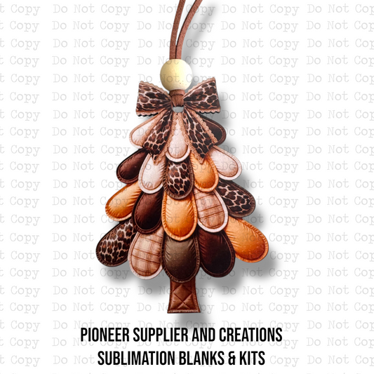 Leopard Patchwork Christmas Tree Ornament Sublimation Blank