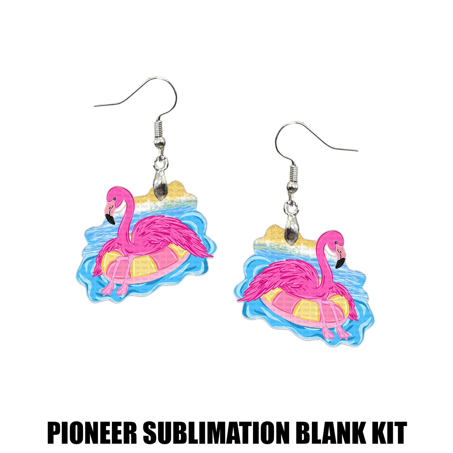 Go With The Flow Flamingo Float Earring Sublimation Blank Kit | TCC
