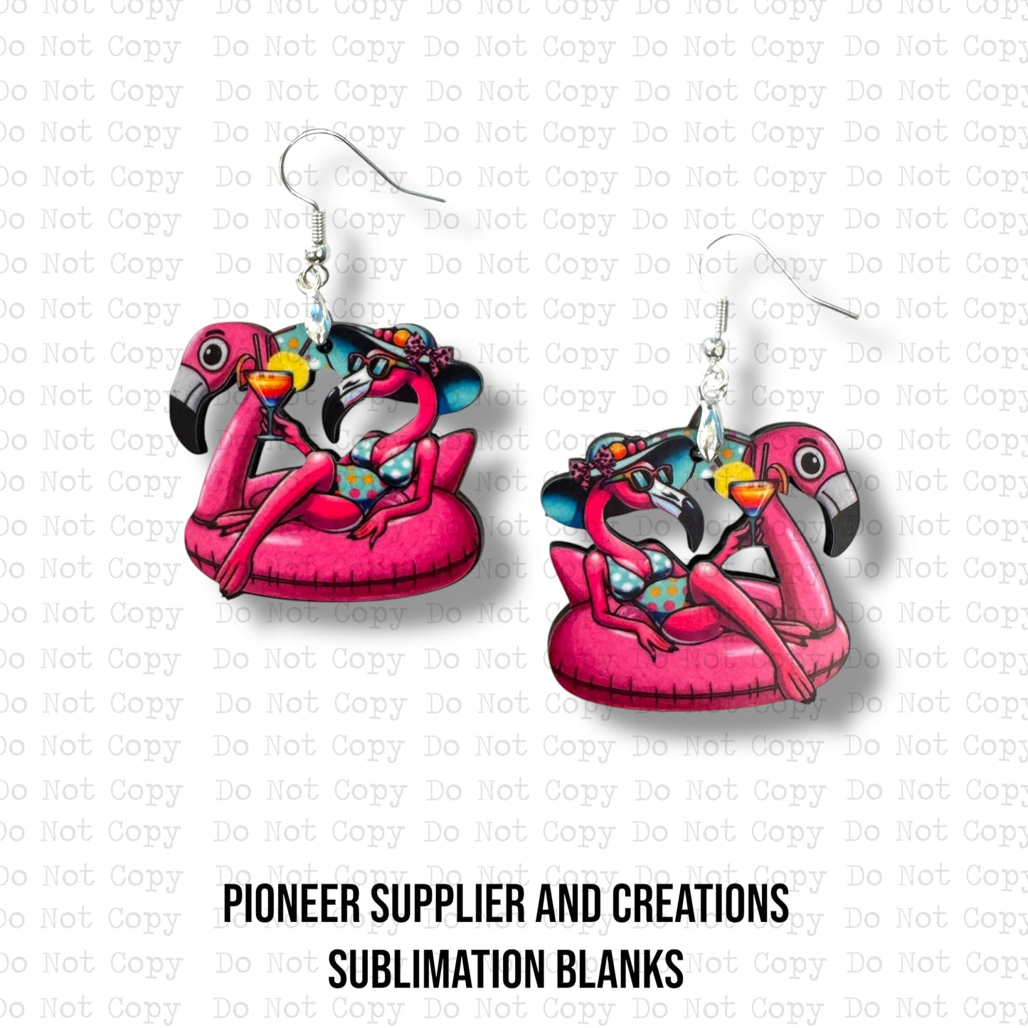 Floating Flamingo Earring Sublimation Blank Kit