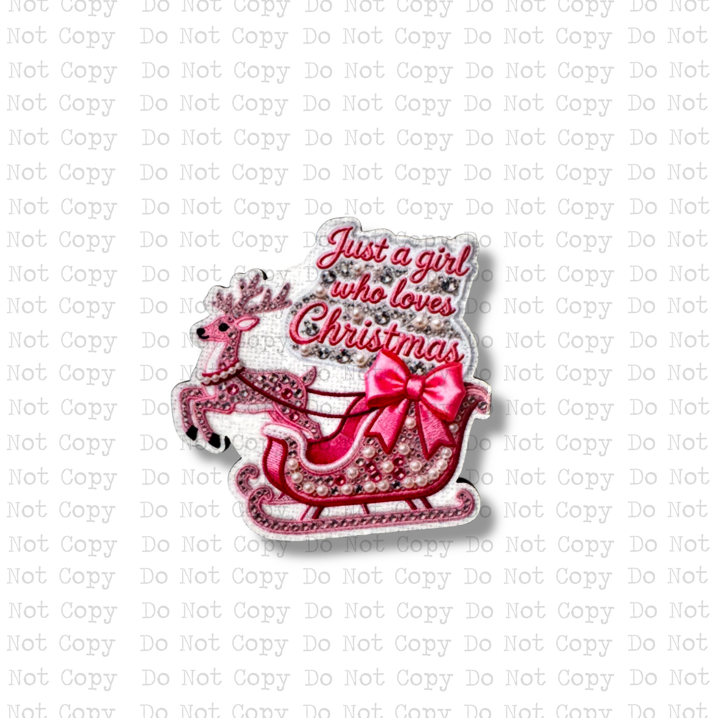 Just A Girl Christmas Button Sublimation Blank