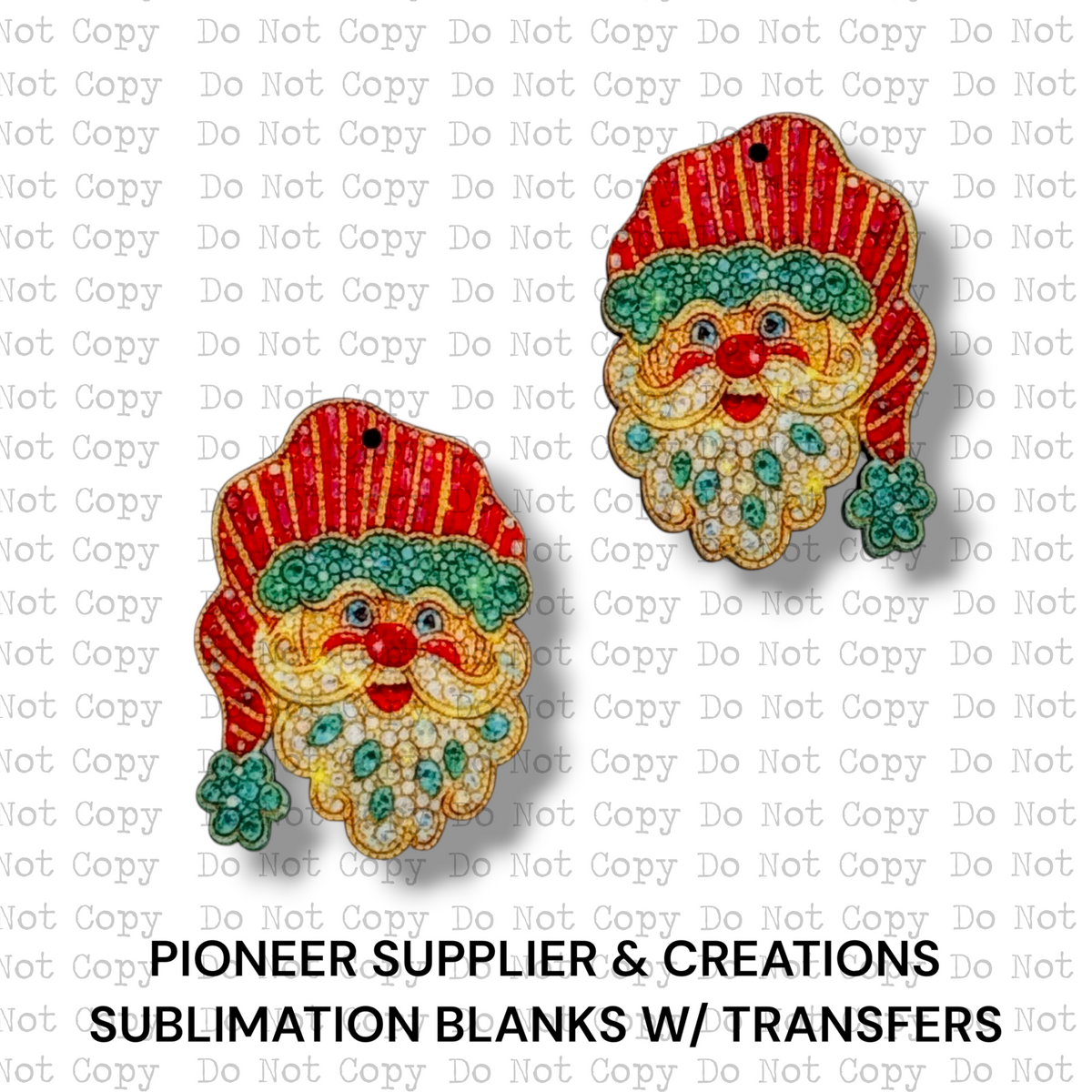 Gemstone Santa Earring Sublimation Blanks | TCC