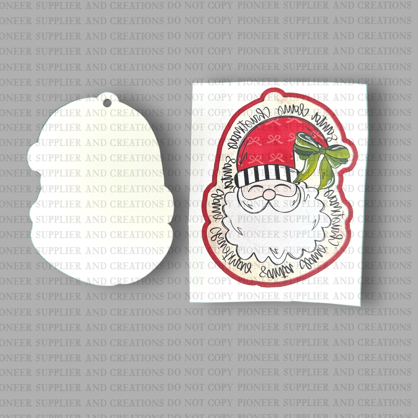 Santa Claus Christmas Ornament Sublimation Blank