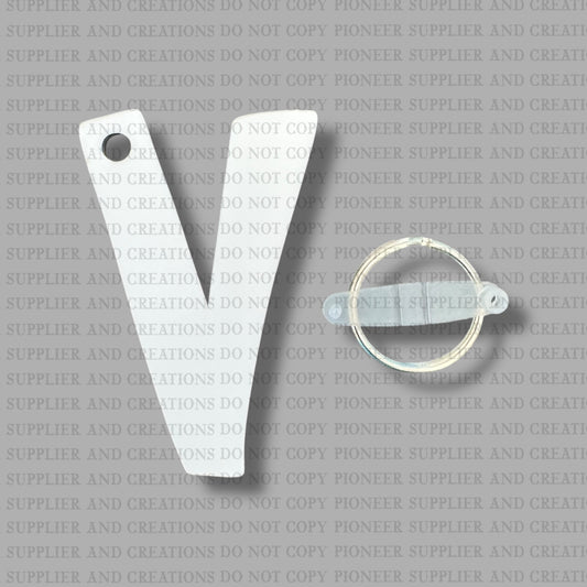 Alpha V Keychain Sublimation Blank  | Exclusive Monogram Moments