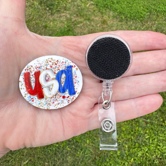 USA Oval Badge Button Sublimation Blank | Set of 2 TCC