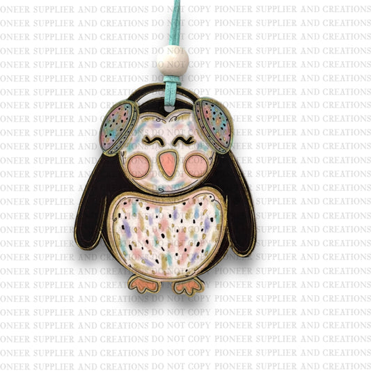 Pastel Penguin Ornament Sublimation Blank | Exclusive Pixel Pop