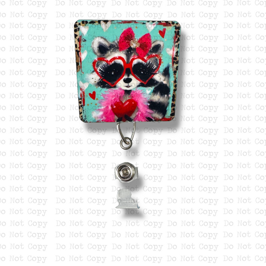 Raccoon Valentine Badge Button Sublimation Blank | Set of 2 TGDD
