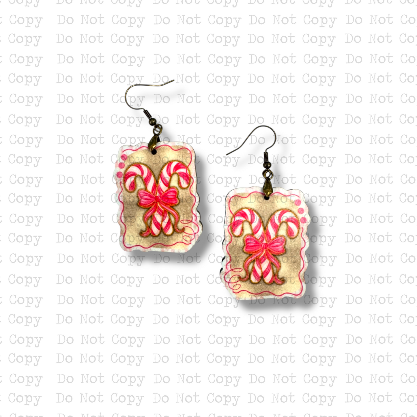 Brushstroke Candy Cane Earring Sublimation Blank Kit