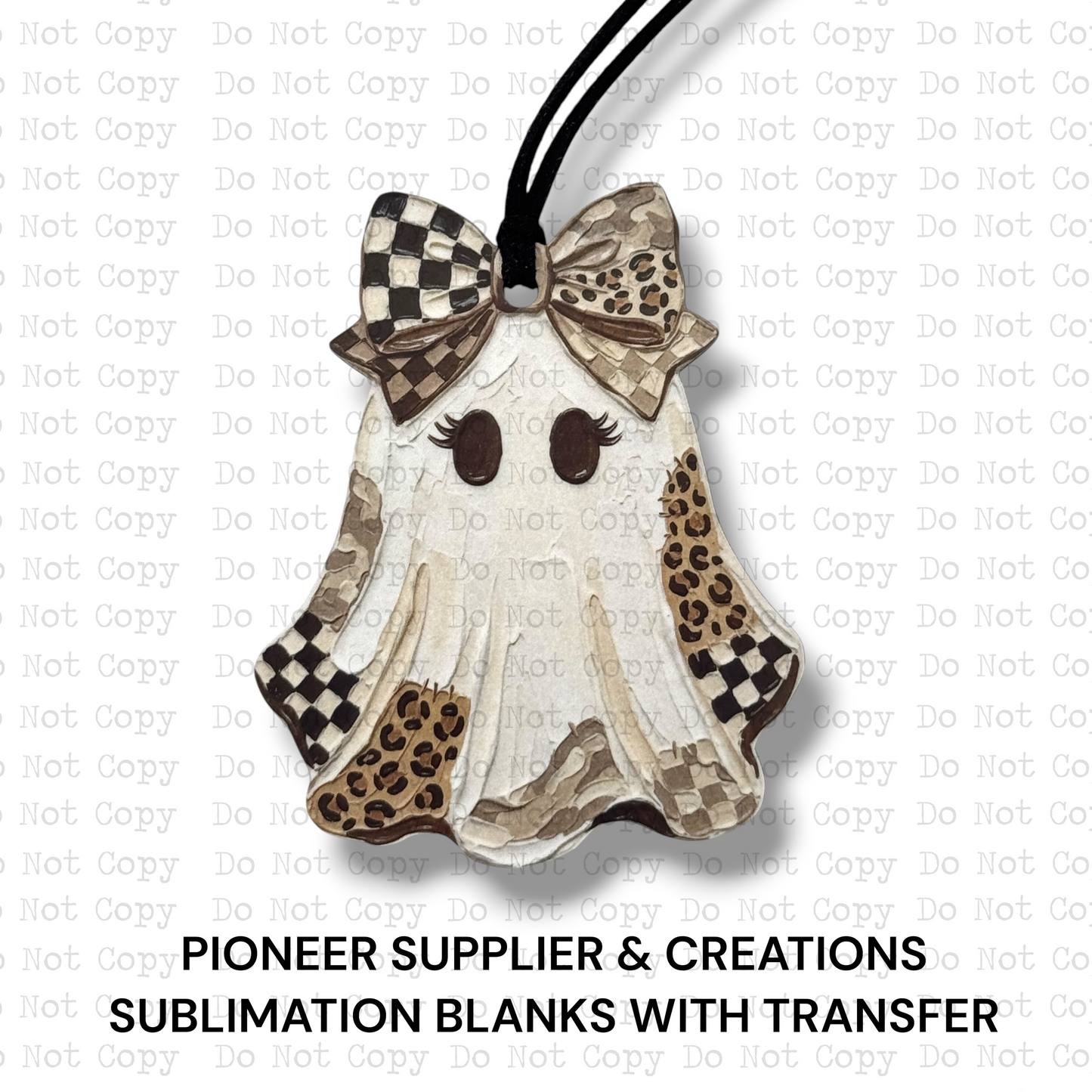 Leopard Patchwork Ghost Ornament Sublimation Blank
