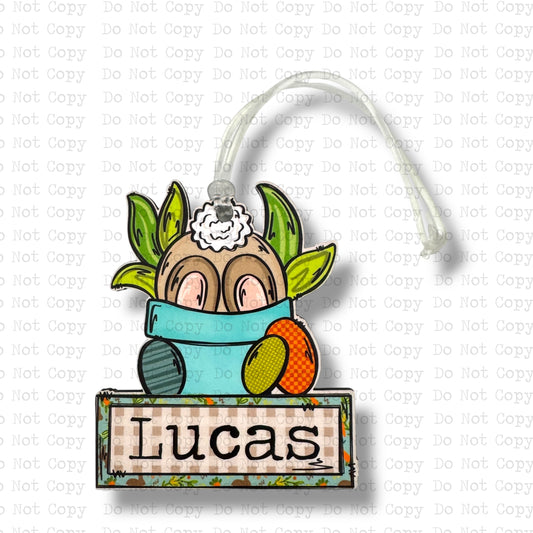 Bunny In Pot Name Patch Boy Tag Sublimation Blanks | Exclusive SPS