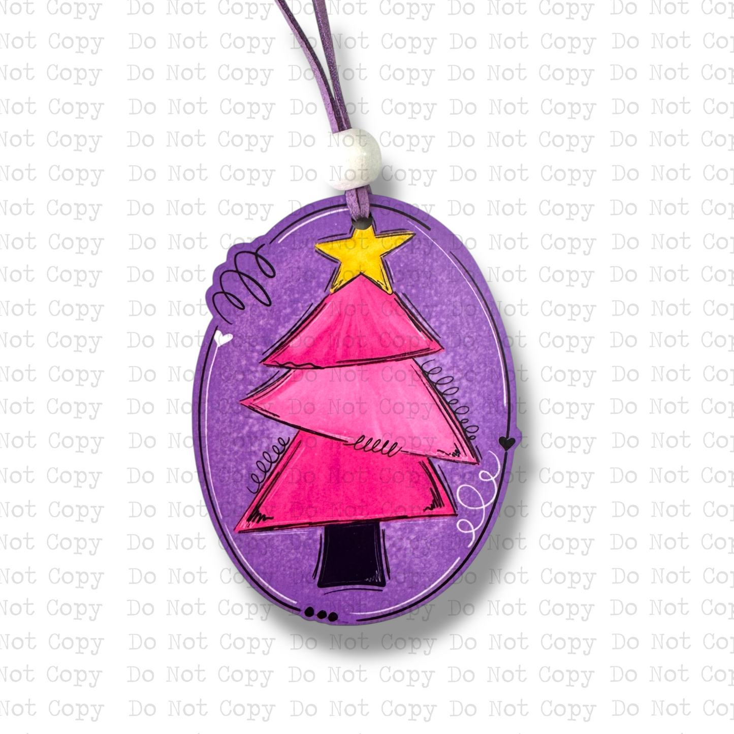 Pink and Purple Christmas Tree Ornament Sublimation Blank