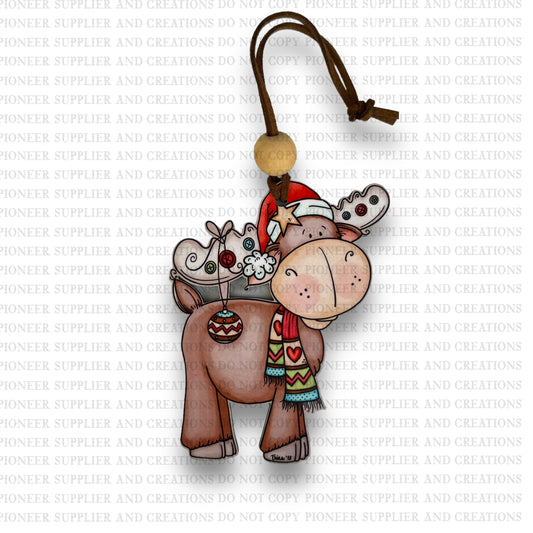 Christmas Moose Ornament Sublimation Blank