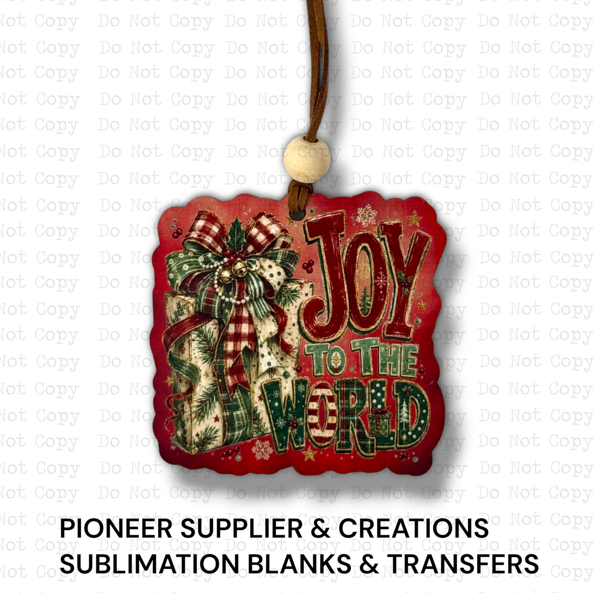 Joy To The World Present Ornament Sublimation Blank