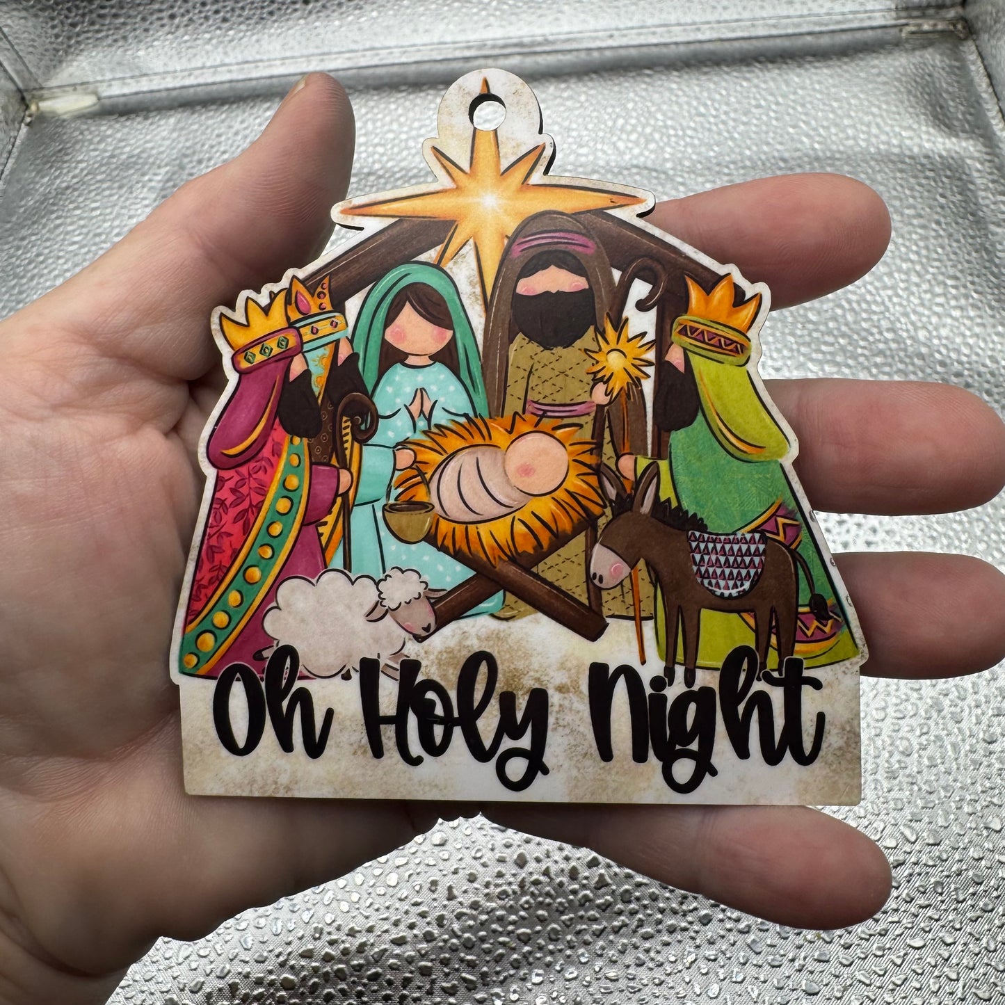 Oh Holy Night Jesus Ornament Pressed Blank